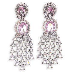 Contemporary American Diamond Pink Necklace set