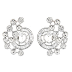 Fancy Rhodium plated pendent set