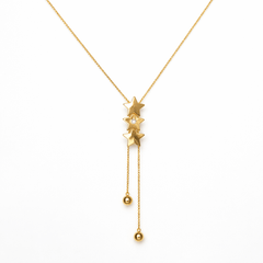 Premium Gold-Plated Star Lariat Necklace | Elegant Statement Design