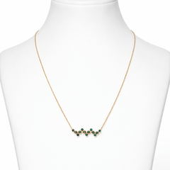 Premium Gold-Plated Green Crystal Cluster Necklace | Elegant Short Necklace