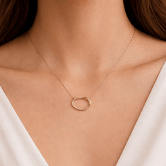Minimal Gold-Plated Statement Pendant Necklace | Sleek Fashion Chain