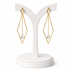 Elara Gold Plated Chain Crystal Earrings