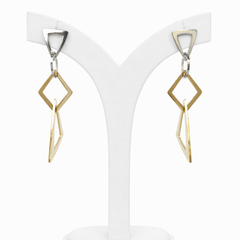Vera Dual-Tone Gometric Drop Earrings