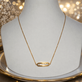 Gold-Plated Minimal Crystal Bar Pendant Necklace