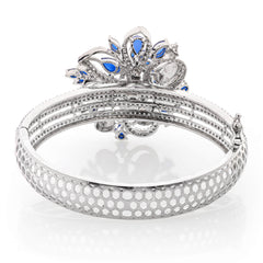Antique flower shape Rhodium Plated kada