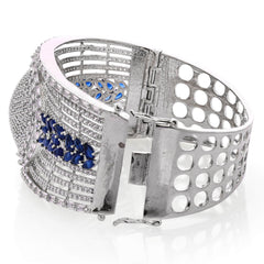 Royal American Diamond Rhodium Plated open able Kada