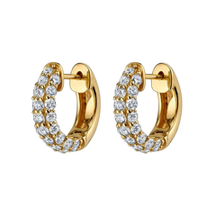 Golden Glow CZ 18K gold plated Hoop Earrings