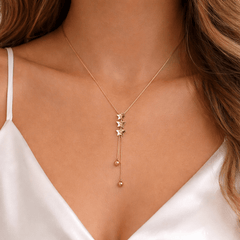Premium Gold-Plated Star Lariat Necklace | Elegant Statement Design