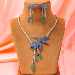 Fancy micro setting necklace set