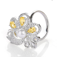 CZ with Pearl & Monalisa Stone Ring