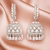 Royal Cubic zirconia studded hoop Jhumka