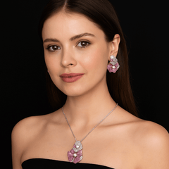 Blossom Diamond Pendent Set