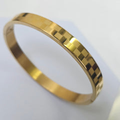 Royal Checkered Gold-Tone Men's Openable Kada