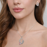 Lunara Pink Crystal Pendant Set
