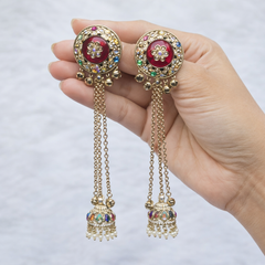 Devika Royal Kundan Long Jhumkas