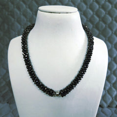 Black Crystal Beaded Necklace Cum Bracelet Set for Women Elegant Designer Jewellery Set for Party Wedding Festive Wear