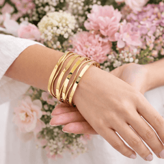 Stylish Multi-Line Gold open Cuff Bracelet