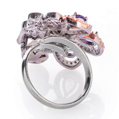 Purple cocktail adjustable Finger Ring