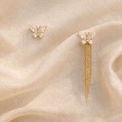 Butterfly Glow Plated Statement Earrings, 2 ways to use
