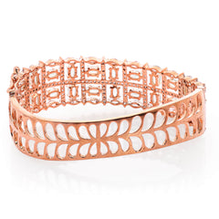 Rose gold plated American diamond Bangle style bracelet