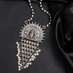 Contemporary oxidized temple necklace set