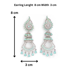 Rhodium plated Chand bali Earring