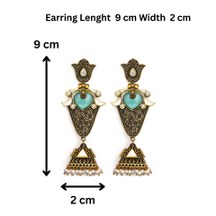Antique Mehandi tone antique drop earring
