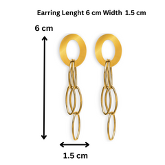 Interlocking chain link drop earring