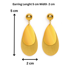 Gold plated drop earring
