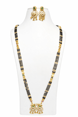 Traditional Gold Plated Long Mangalsutra Necklace Set for Women