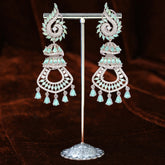 Rhodium plated Chand bali Earring