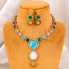 Monalisa stone multi colour necklace
