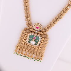 Temple Grace- Gold plated long Necklace set