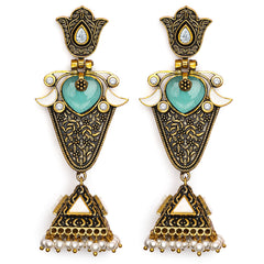 Antique Mehandi tone antique drop earring