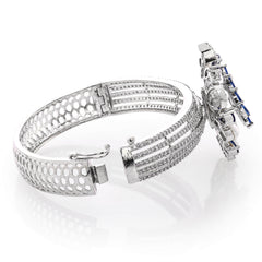 Antique flower shape Rhodium Plated kada