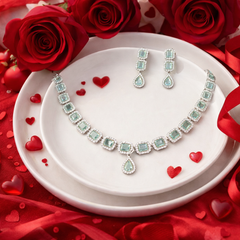 Celestia Mint Crystal Necklace Set