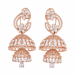 Royal Rose Gold Jhumka Earrings
