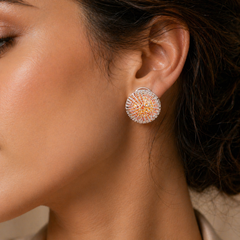 Round shape cubic zirconia stone Earrings