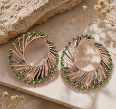 Luxe Emerald Swirl Earrings