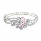 Pink Sparkle American Diamond Rhodium Plated Kada