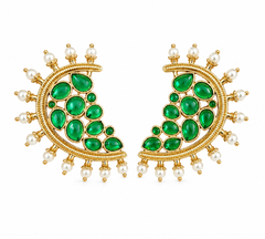 Emerald Pearl Royale Gold Plated Earcuff