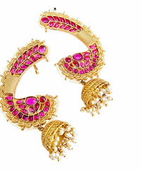 Royal Pink Jhumka Gold Plated Earcuff