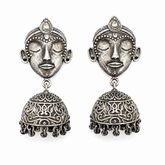 Tribal Face Oxidised Jhumka Earrings