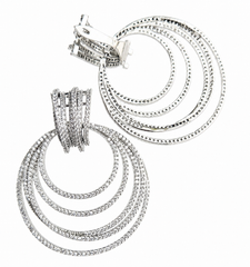 Silver Radiance Multi-Layer Earrings