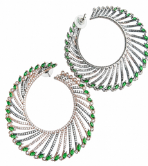 Luxe Emerald Swirl Earrings