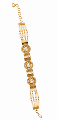 Pearl Beaded Kundan Statement Bracelet for Women