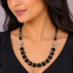 Blue Crystal Multi-Strand Necklace for Women Elegant Designer Statement Jewellery