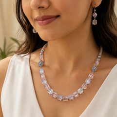 Elegant Multicolor Crystal Beaded Necklace Cum Bracelet for Women Stylish Layered Fashion Jewellery