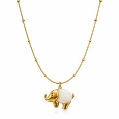Golden Elephant Charm Necklace