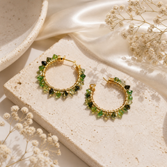 Emerald Spark Luxe Hoops